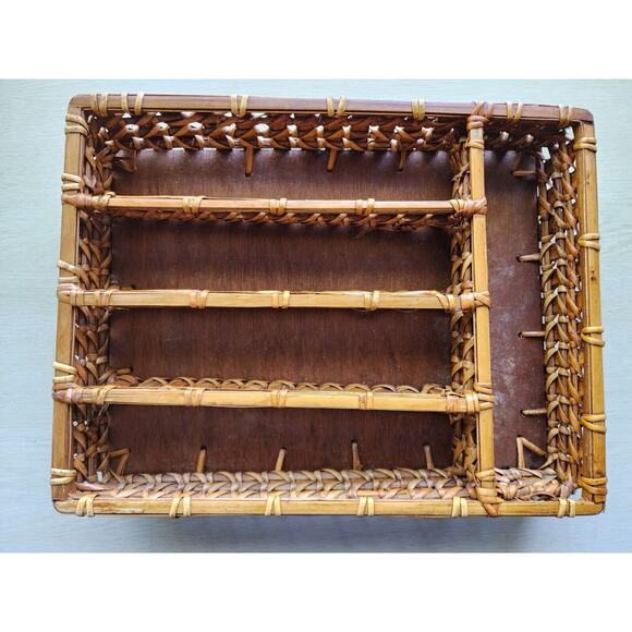 UTENSIL ORGANIZER-Large-Bamboo Woven-5 Sections-Natural Wood Color-Countertop - Picture 6 of 16